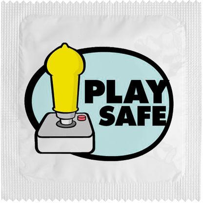 Image of funny condom "Play safe"