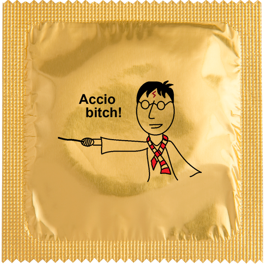 Image of funny condom "Accio Bitch"