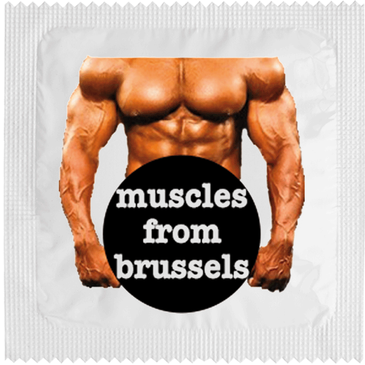 Image of funny condom "Muscles From Brussels"