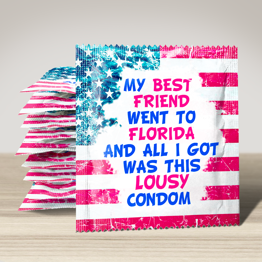 Image of funny condom "My best fiend went to Florida ...", 10 units