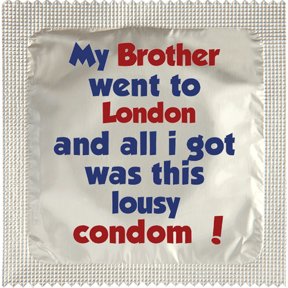 Image of funny condom "Broth Lousy Condom London"