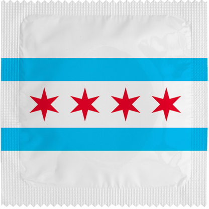 Image of funny condom "Chicago Flag"