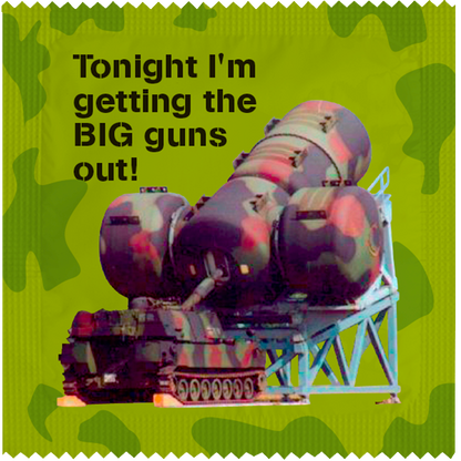 Image of funny condom "Tonight i'm getting the big gun out"