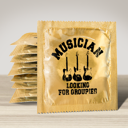 Image of funny condom "Musicians Looking For Groupies", 10 units