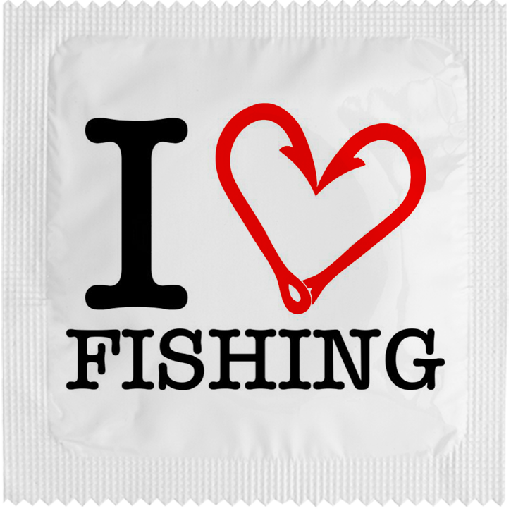 Image of funny condom "I Love Fishing"
