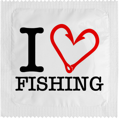 Image of funny condom "I Love Fishing"