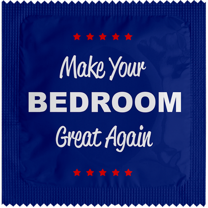 Image of funny condom "Make Your Bedroom Great Again"