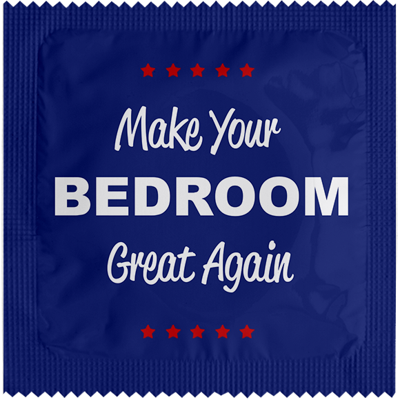 Image of funny condom "Make Your Bedroom Great Again"