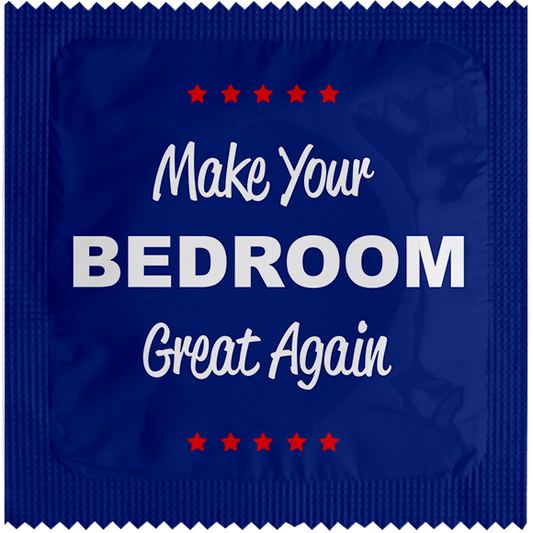 Image of funny condom "Make Your Bedroom Great Again"