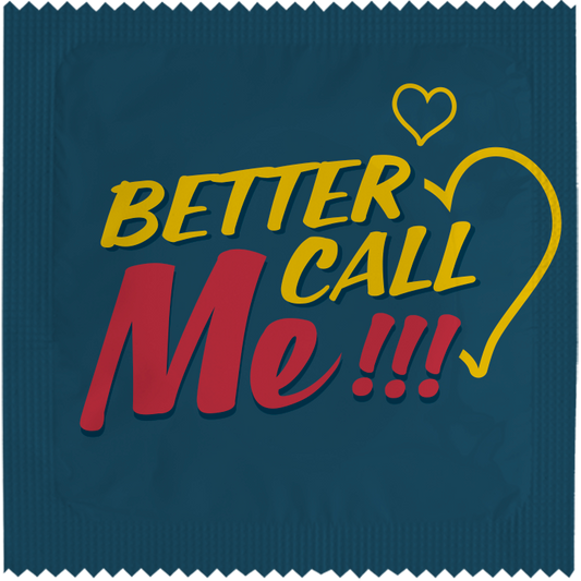Image of funny condom "Better Call Me!"