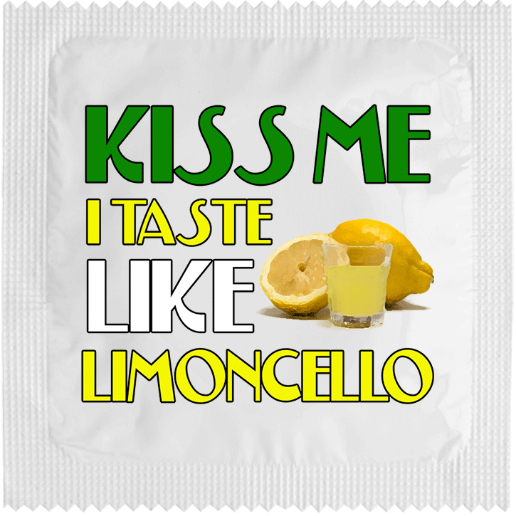 Image of funny condom "Kiss Me Limoncello"