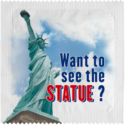 Image of funny condom "Want To See The Statue"