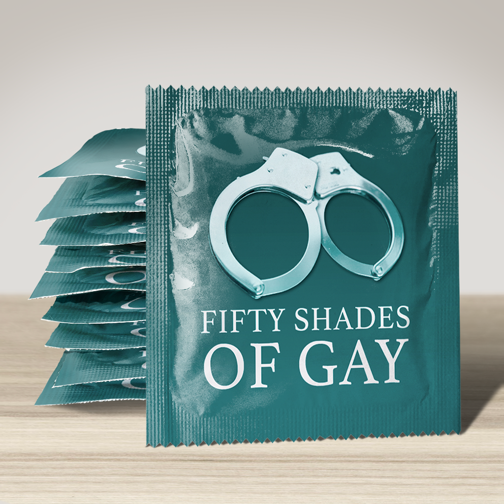 Image of funny condom "Fifty shades of gay", 10 units