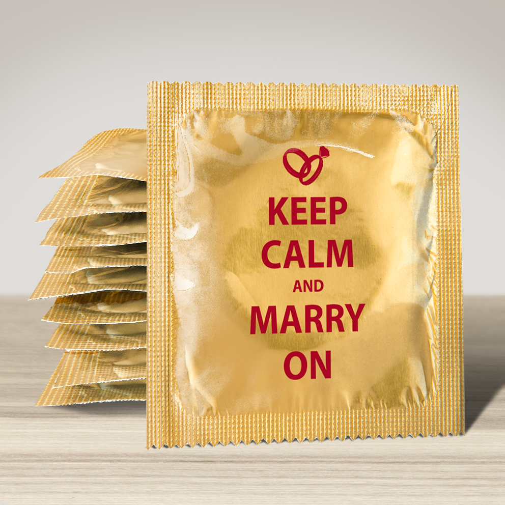 Image of funny condom "Keep Calm And Marry On", 10 units