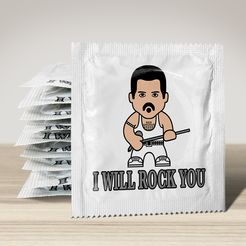Image of funny condom "I Will Rock You", 10 units