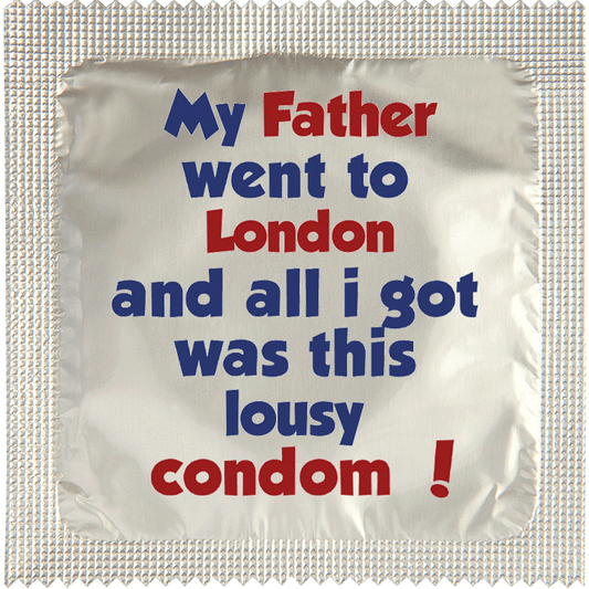 Image of funny condom "Father Lousy Condom London"