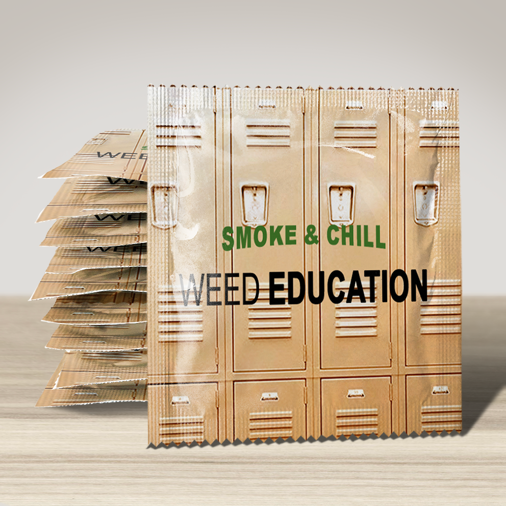 Image of funny condom "Weed Education", 10 units
