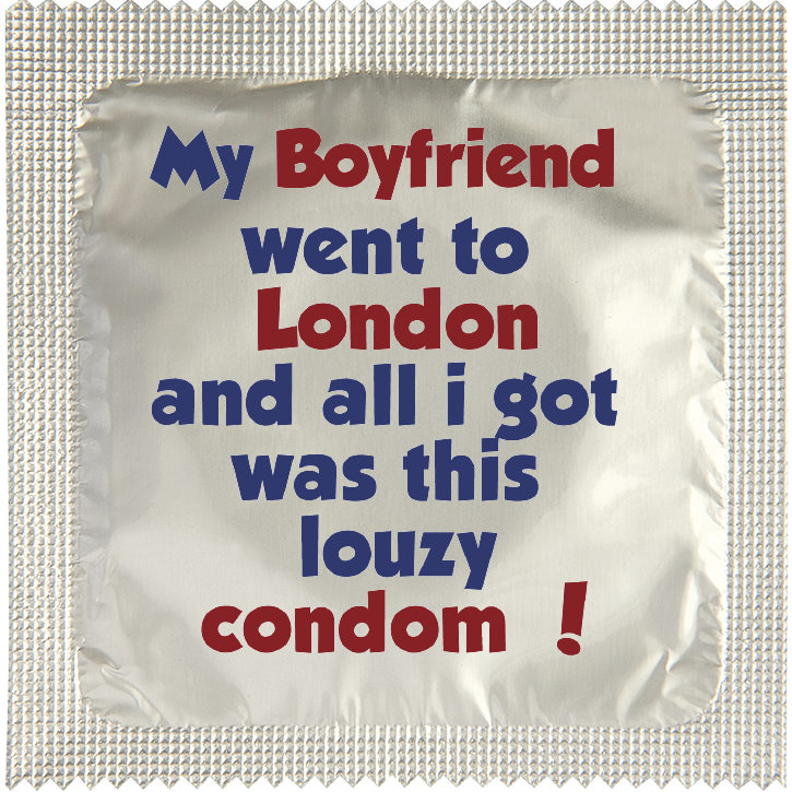 Image of funny condom "Boyfriend Lousy Condom London"