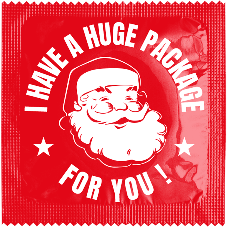 Image of funny condom "I Have Huge Package For You"