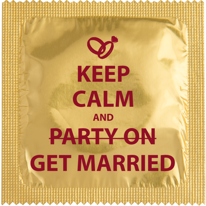 Image of funny condom "Keep Calm And Get Married"