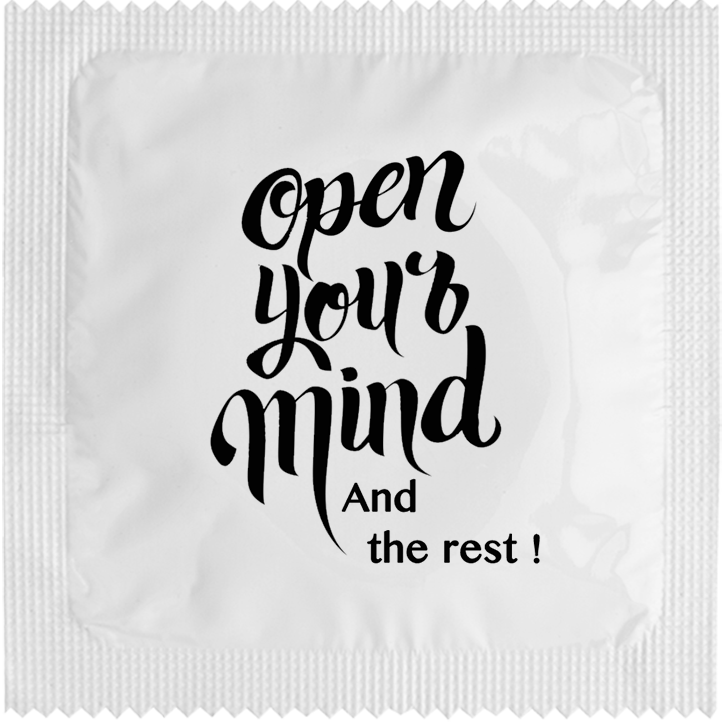 Image of funny condom "Open Your Mind"