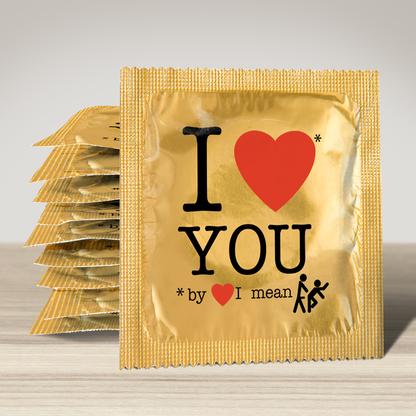 Image of funny condom "I Love You By You I Mean....", 10 units