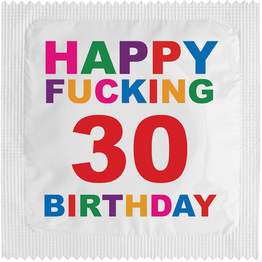 Image of funny condom "Happy fucking 30 birthday"