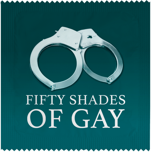 Image of funny condom "Fifty shades of gay"