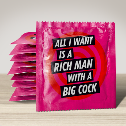 Image of funny condom "All I want is a rich man", 10 units