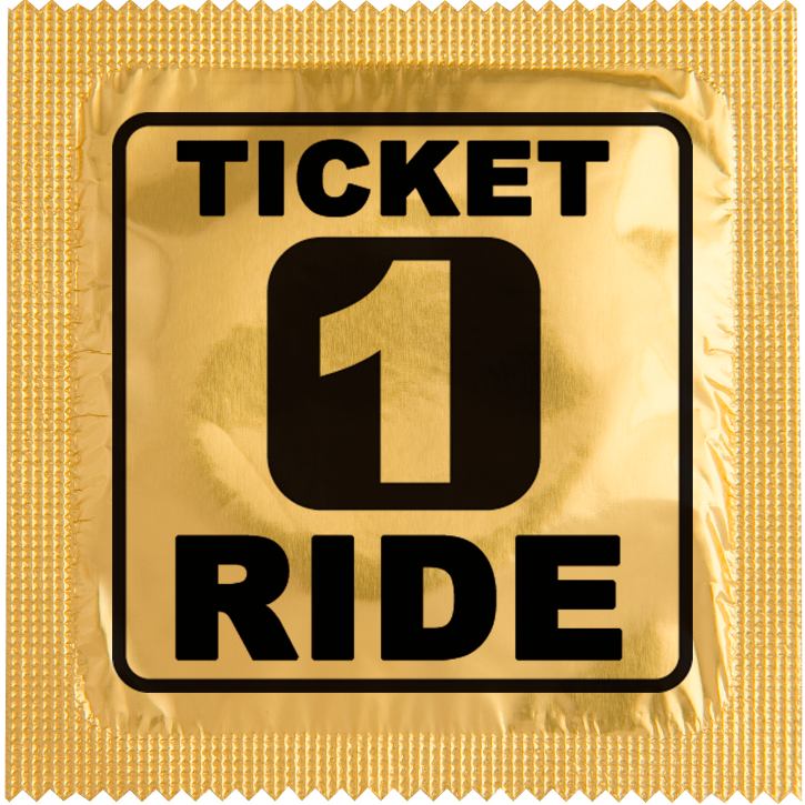 Image of funny condom "Ticket One Ride"