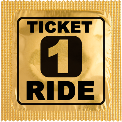 Image of funny condom "Ticket One Ride"