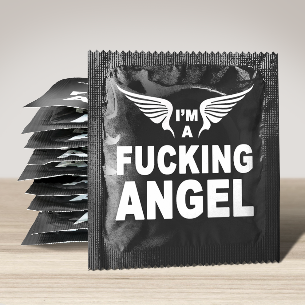 Image of funny condom "I'm a fucking angel", 10 units