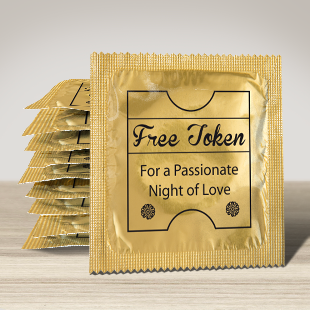 Image of funny condom "Free Token", 10 units