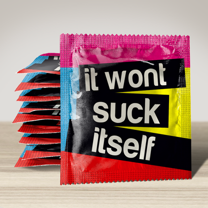 Image of funny condom "It wont suck itself", 10 units