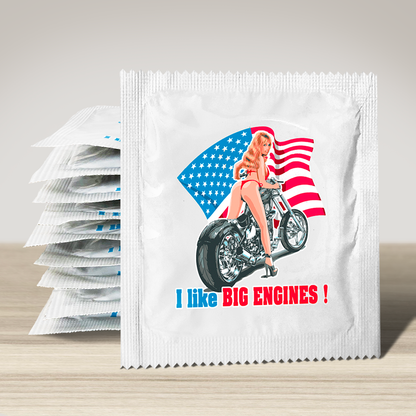 Image of funny condom "I like big engines", 10 units