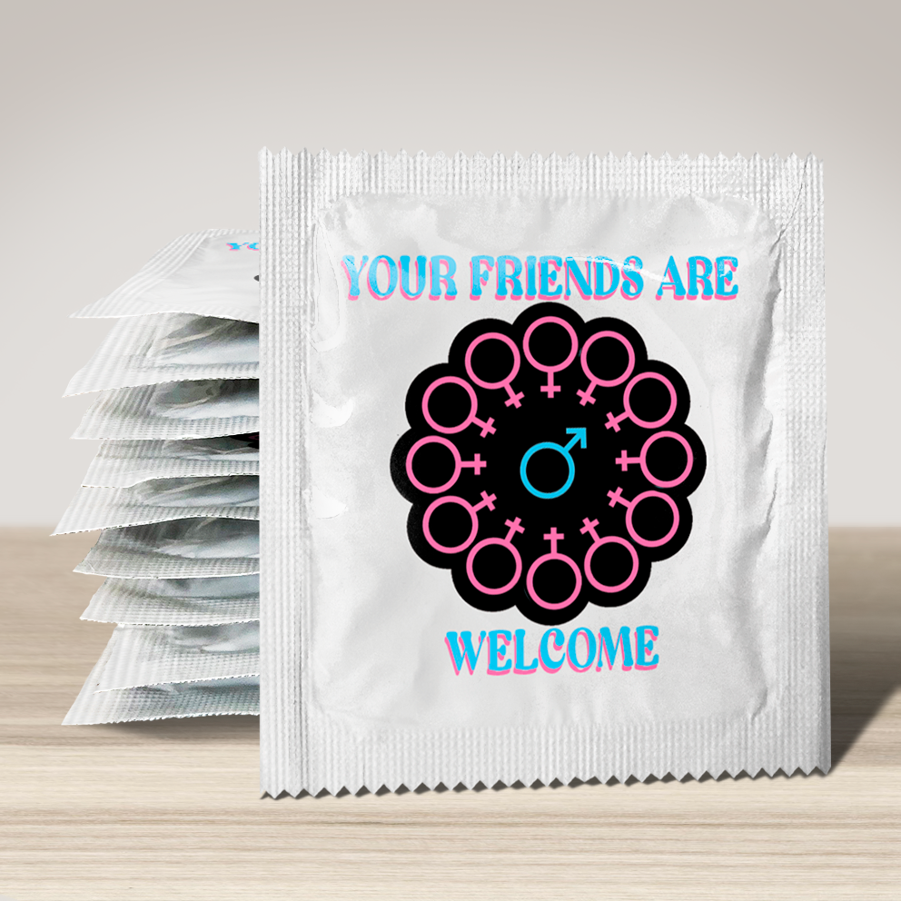 Image of funny condom "Your Friends are Welcome (man)", 10 units